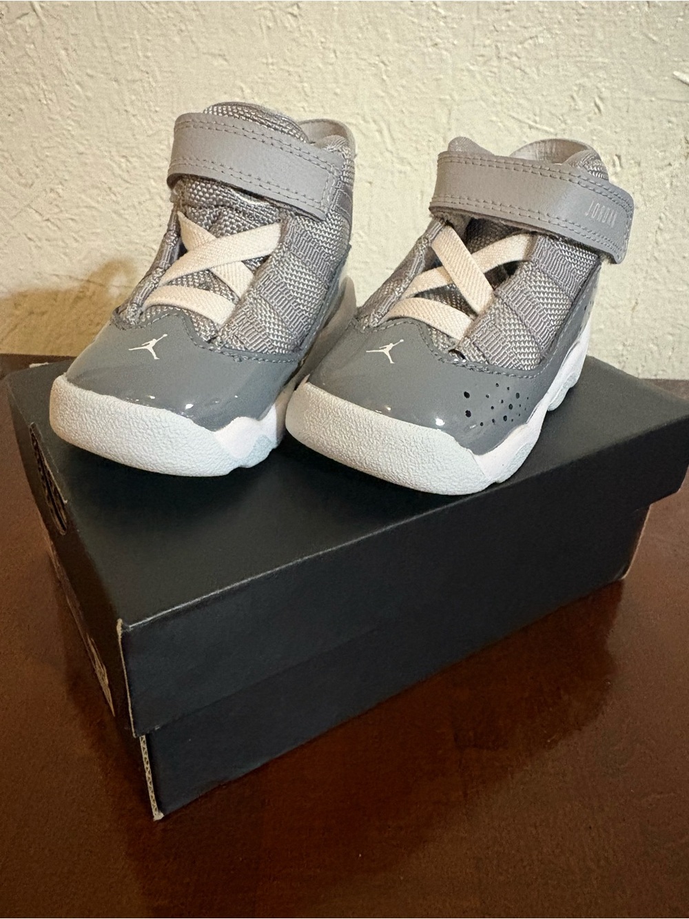 Jordan 6 Rings (TD) 323420 015 Toddler's Cool Grey/White/Wolf Grey Size 3C